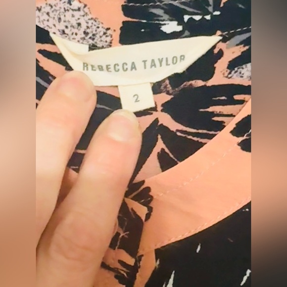 Rebecca Taylor Silk Split Wood Rose Blouse - Picture 4 of 6